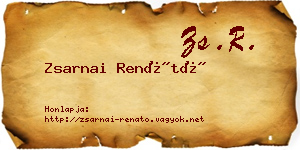 Zsarnai Renátó névjegykártya